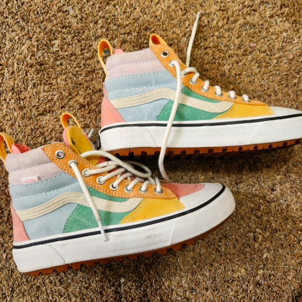 VANS Heiq Eco Dry Pastel Rainbow Color Block High Top Sneakers Unisex
